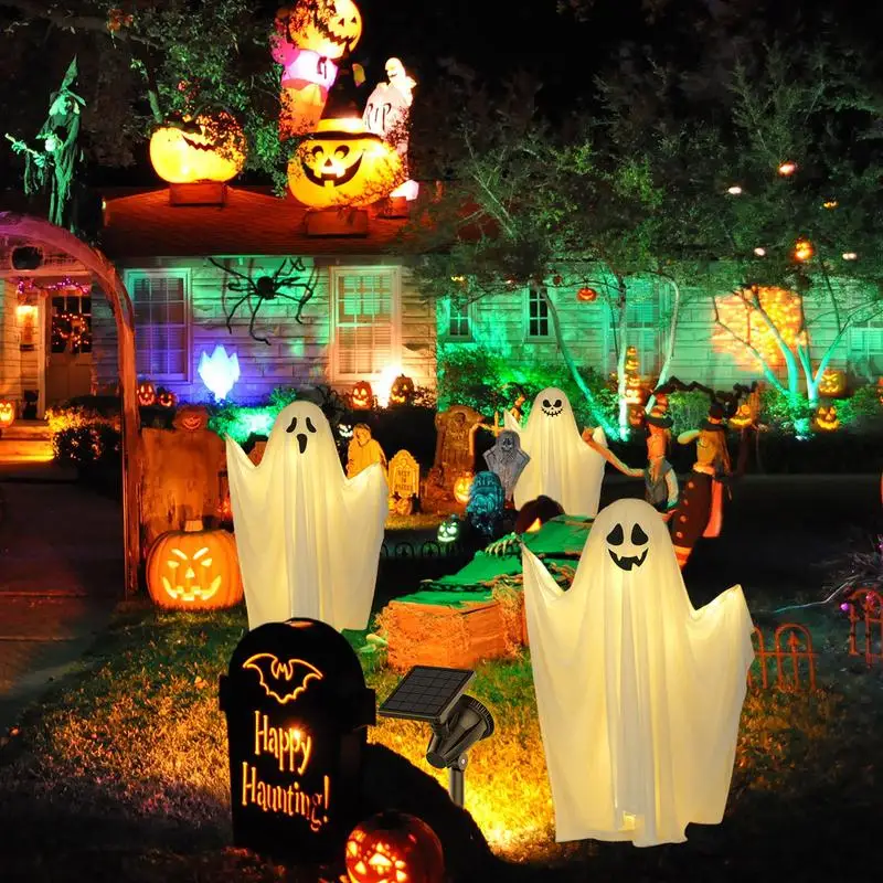 

Cute Ghost Decor Cute Lighted White Cloth Ghosts Light Up Ghost Decor Scary Ghost For Home Porch Garden Yard