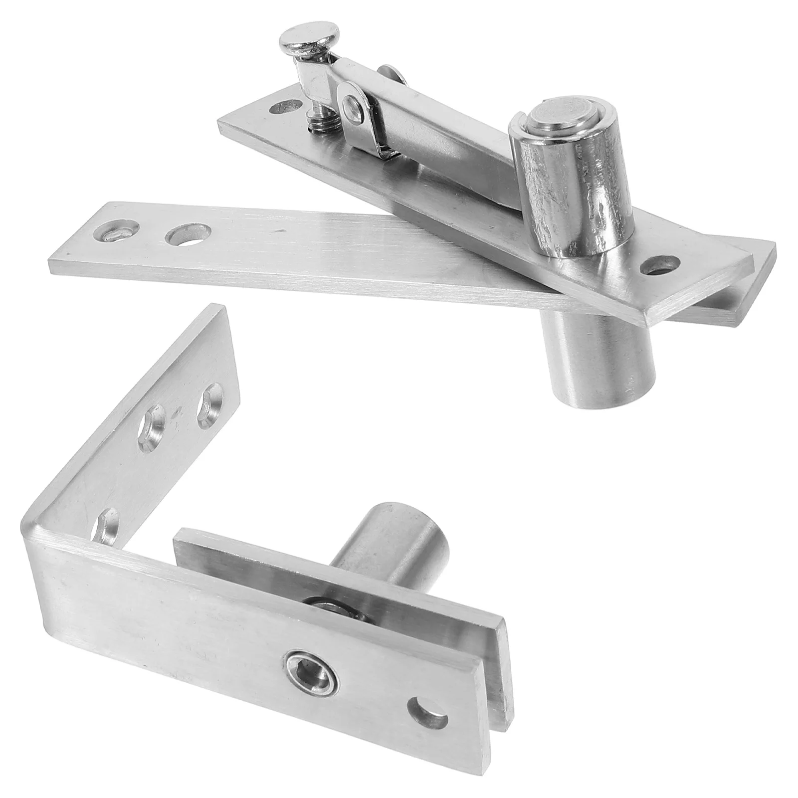 

1Pair Heavy Duty Stainless Steel Seven-Shaped Hidden Door Hinges Pivot Rotating Shaft Hardware for Doors Cabinets Bookshelves