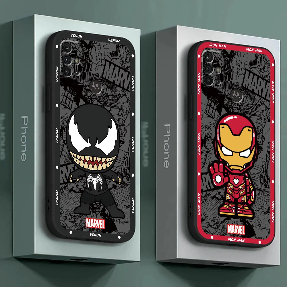 TPU Soft Case for Motorola Moto G22 G52 G53 G51 G60 G50 G30 G73 G60s G31 G71 G72 G32 Marvel Ironman Venom Cover Shell