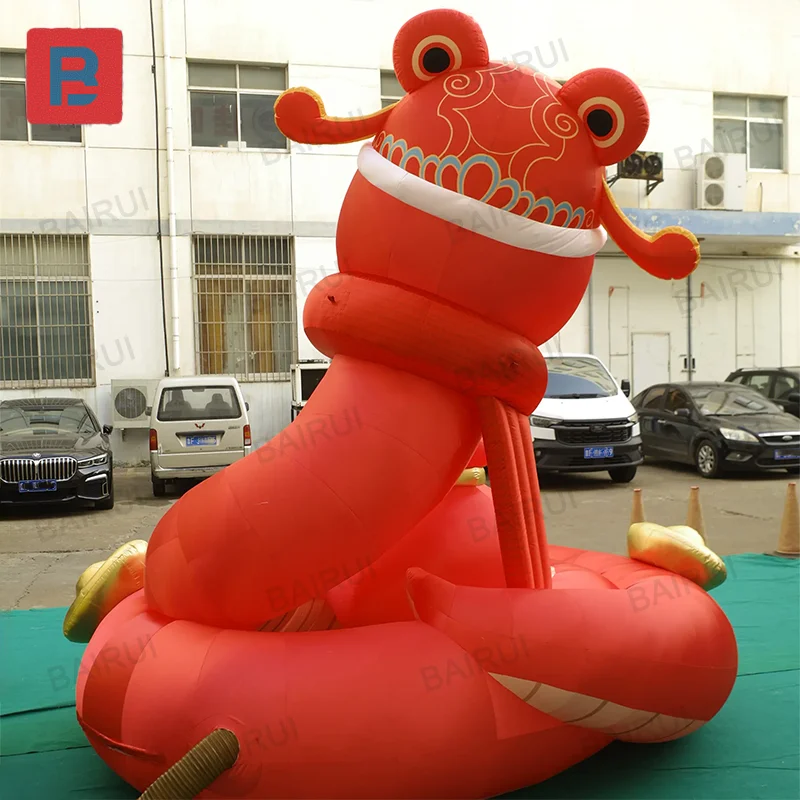 Chinese new year inflatable snake Chinatown festive cartoon snakes decoration red fortune animal