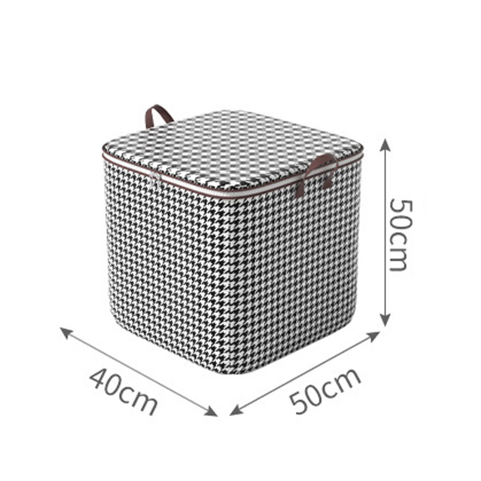 Houndstooth Cloth Storage Box With Cover Quilt Bedroom Closet  Handle Container Large-Capacity Storage Box Moving Packing Bag