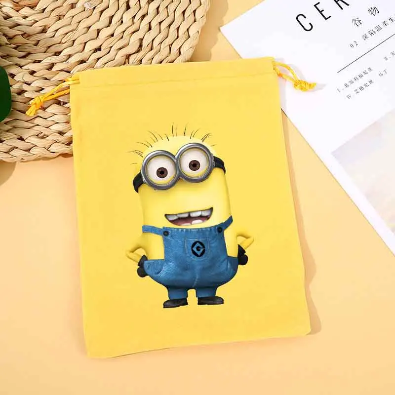Bolsas de Almacenamiento de Bolsillo con Diseño de Minions, Bolsa de Regalo de Anime, Decoración para Fiestas, Bolsa de Dulces de Dibujos Animados, Estuche de Joyería Bonito, Bolsa Pequeña de Maquillaje, Regalos
