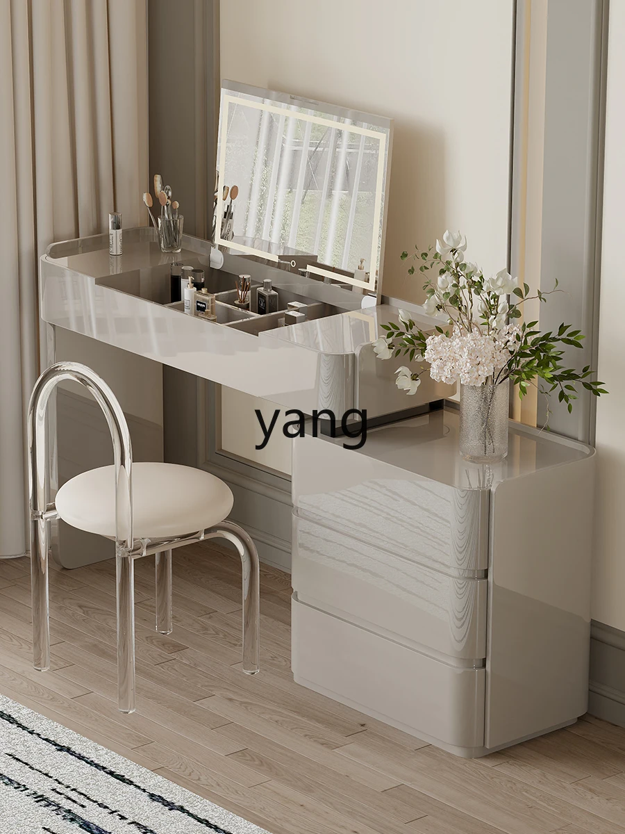 LMMsolid wood dresser, chest, integrated bedside storage cabinet, light flip cover makeup table