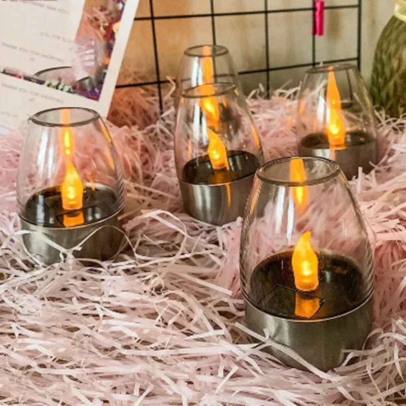 Solar Candle Light Outdoor LED Lawn Deck Halloween Decoration Night Light Waterproof Garden Solar Light