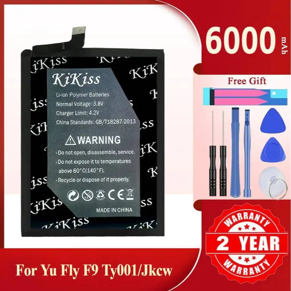 

6000Mah Kikiss Battery F9 For Yu Fly TY001/JKCW