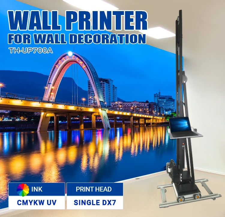 BAIKETECH TH-UP700A DX7 Head 3D Wall Printer Material High-quality Smooth Ink Discharge Orders Verified Supplier Since 2015