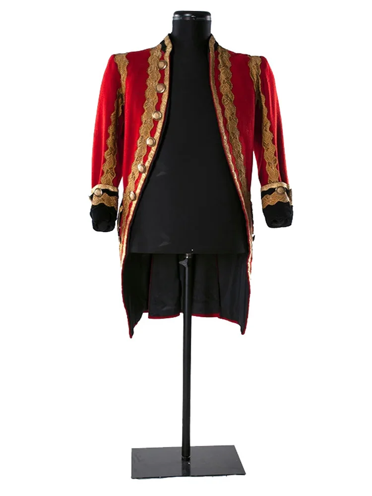 

1770s Men's Red Jacket Victorian King Prince Tailcoat Medieval Regency Georgian Period Theatre Stage Show Uniform