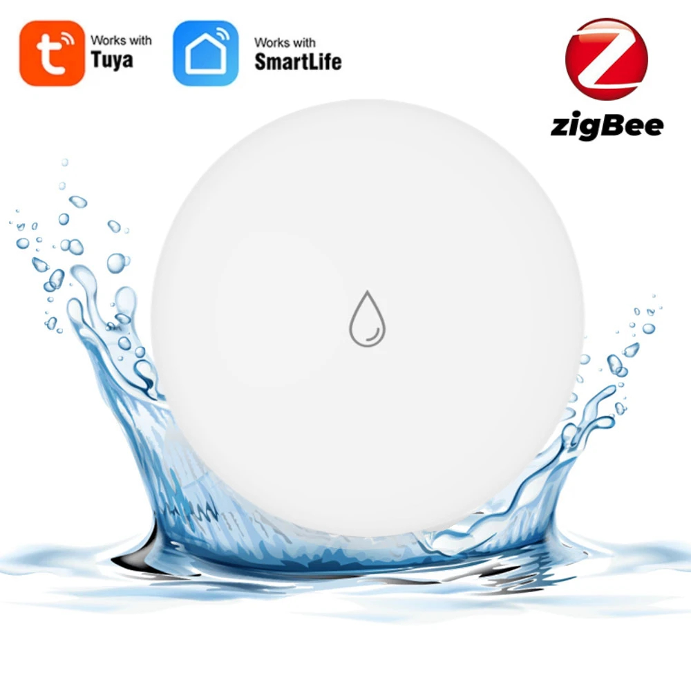 Tuya Smart ZigBee Water Leakage Sensor Detector Water Immersing Leak Overflow Alert Sensor Smart Home Security Protection