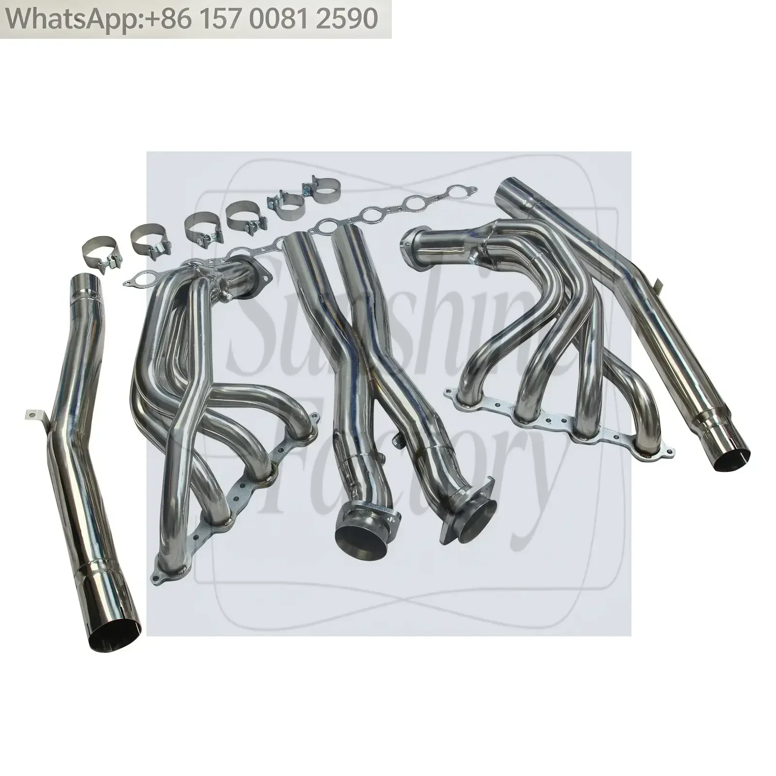 Stainless Exhaust Headers Manifolds & X Pipe for 05-13 Chevy Corvette C6 LS2 LS3