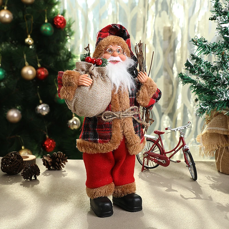 

Christmas Doll Santa Claus Standing Doll Figure Decorations Xmas Ornaments Christmas Party Decoration Navidad Noel New Year 2025