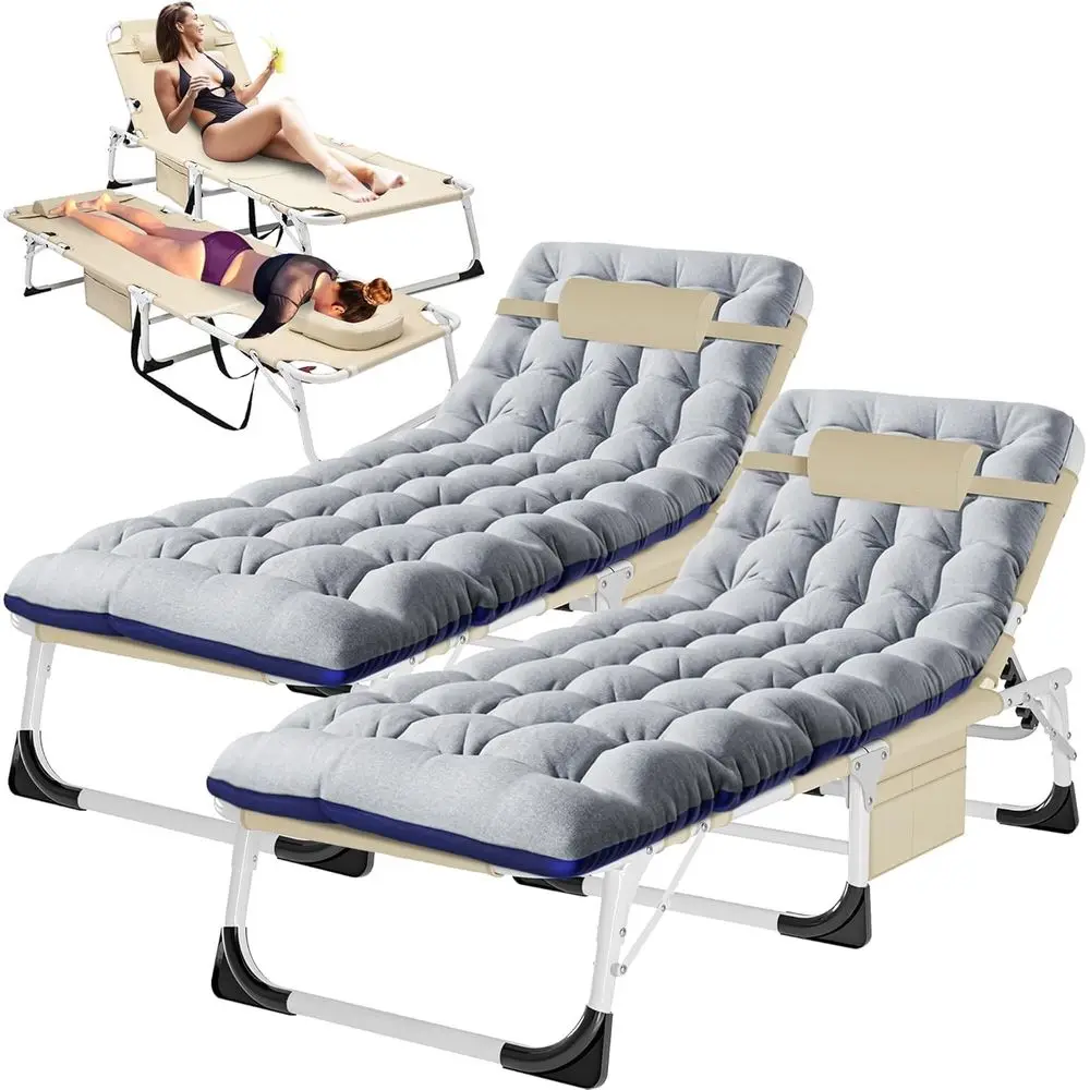 

Lounge Chair with Face Opening – Adjustable Outdoor Reclining Tanning Chair, Heavy-Duty Sun Lounger for Patio, Pool, Beach, Lawn