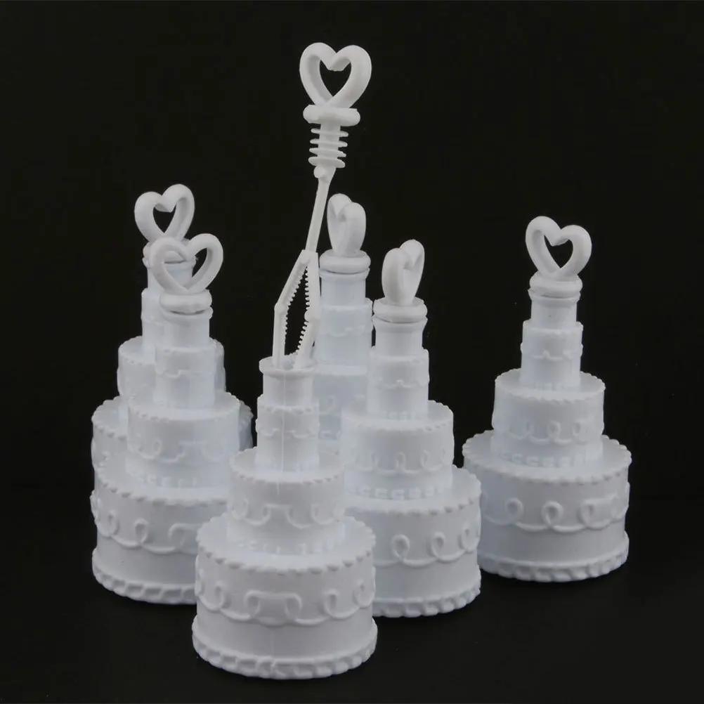 

12Pcs Cake Wedding Bubble Bottles Heart Shape Top 4 Layers Bubble Bottle for Adults Children