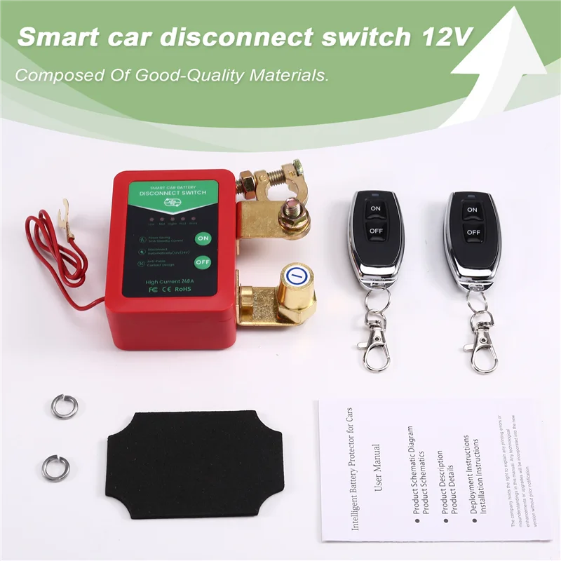 AB61-Smart 12V/24V 240A لمفتاح فصل بطارية السيارة، جهاز إيقاف التشغيل التلقائي لأنظمة بطارية قارب السيارة