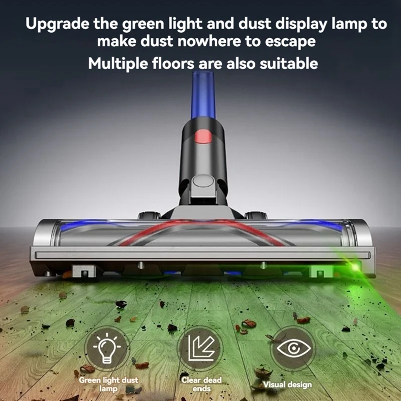 

ABEZ для Dyson V7 V8 V10 V11 V15 Вакуумная насадка для ковров из паркетного пола, V-образная щетина, роликовая щетка со светодиодной подсветкой