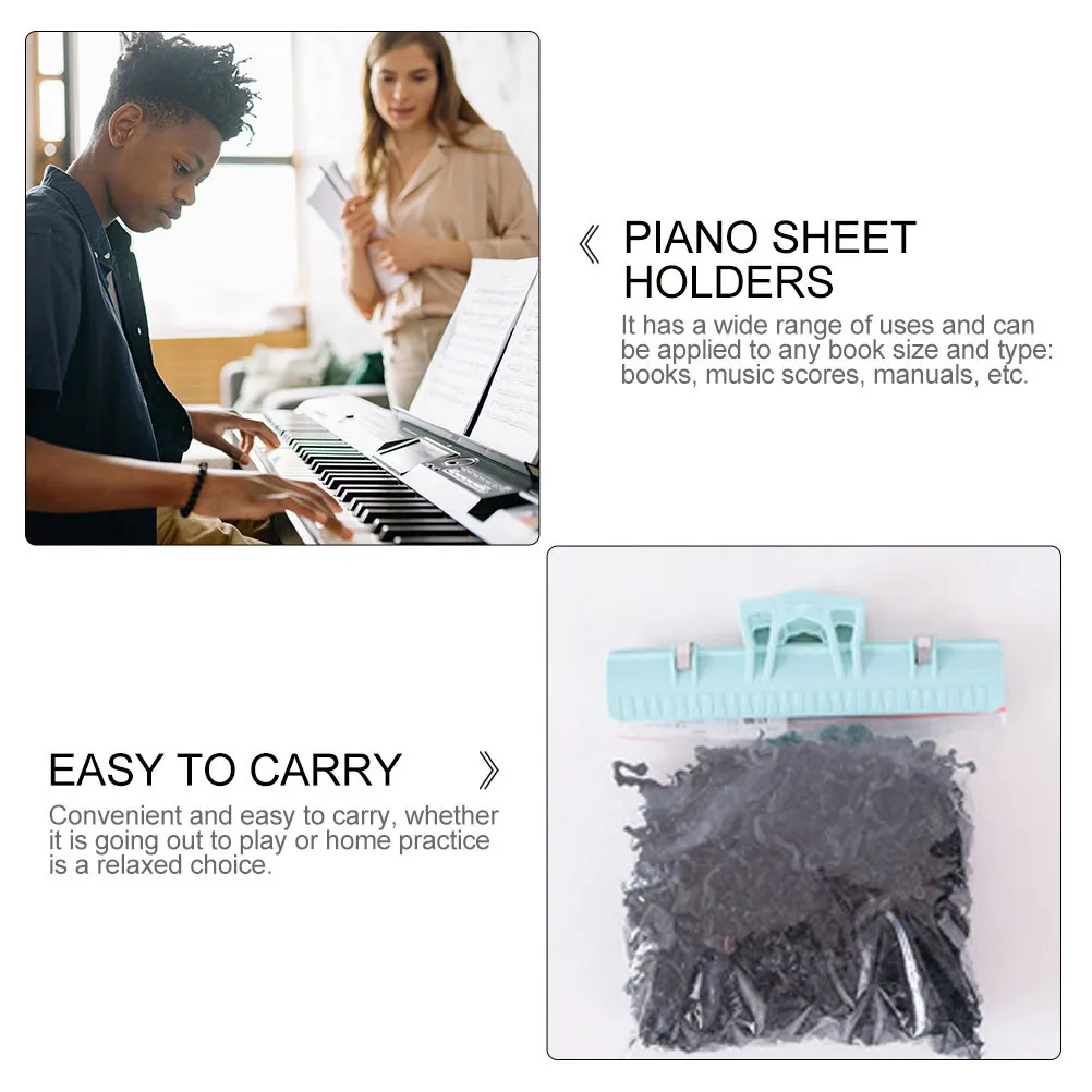 5Pcs Music Note Clip High Strength ABS Metal Material Sheet Music Page Holder for Practice Performance Travel Book Clamp