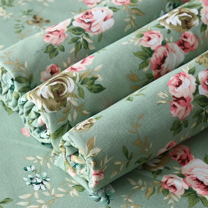 

Canvas Fabric Cotton Linen By The Meter for Sofa Covers Tablecloth Diy Sewing Striped Flower Anime Cartoon Floral Thickened Blue