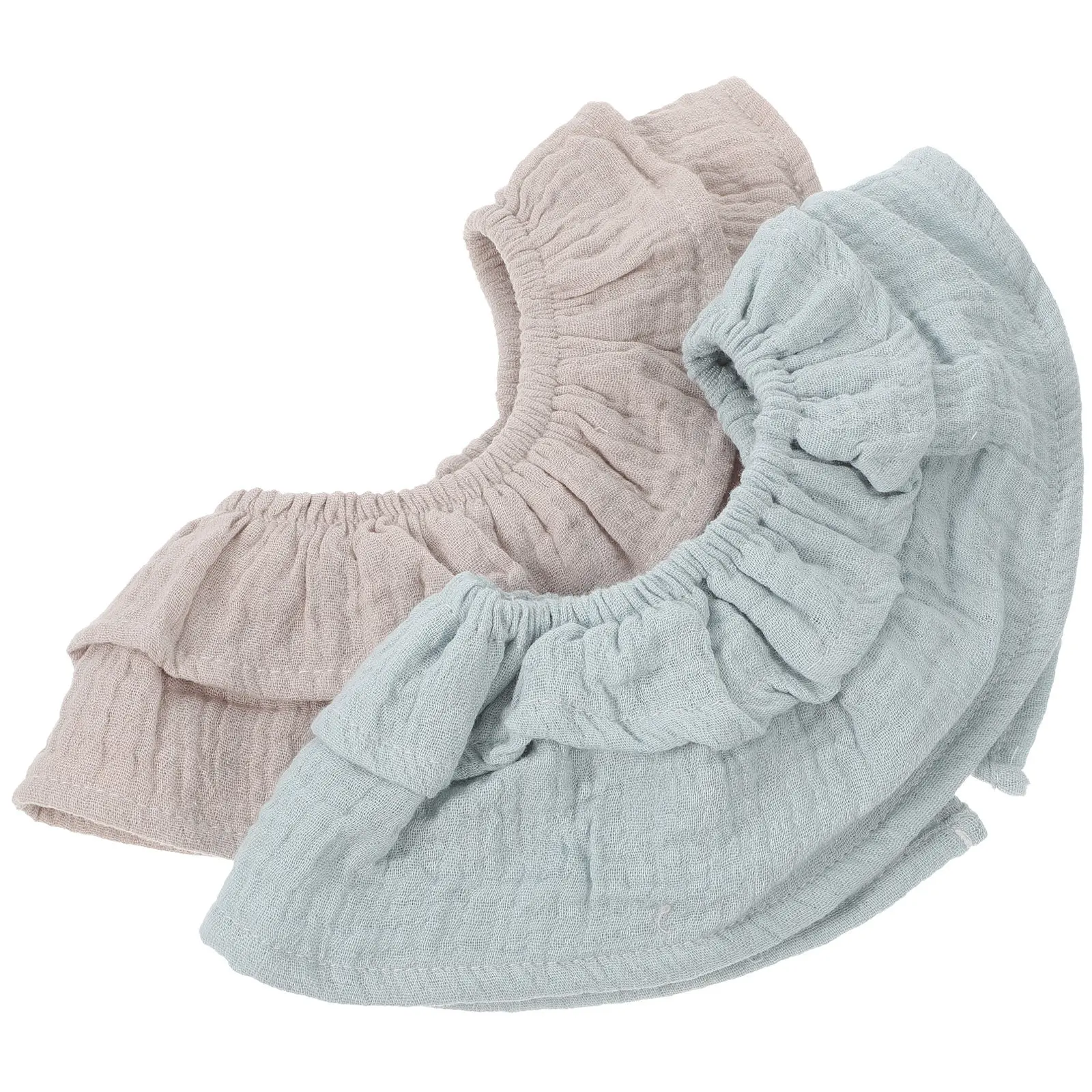 

2Pcs Cotton Muslin Baby Bibs High Absorbency Drool Feeding Teething Bib for Infant Toddler Reusable Washable Soft Neck Design