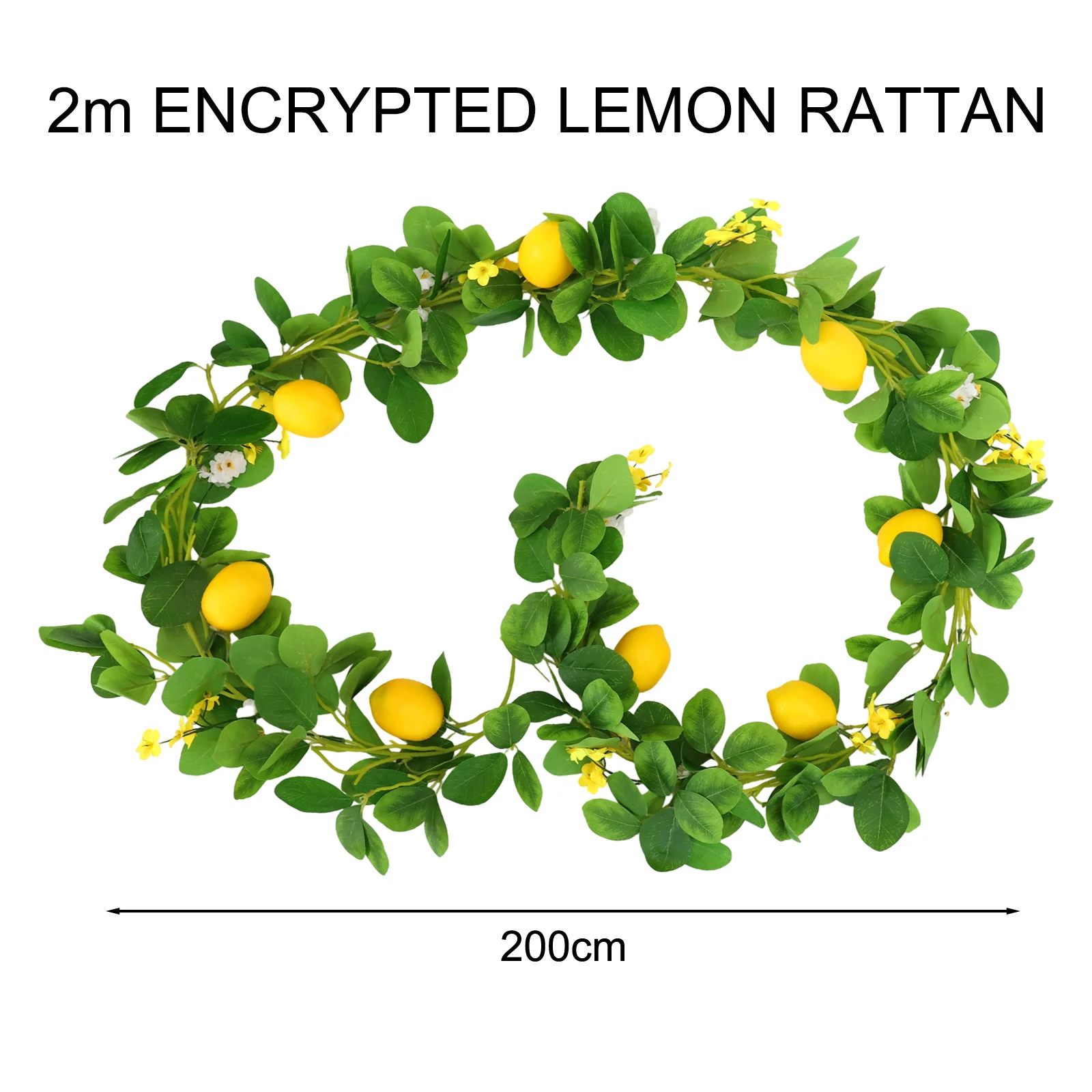 راتان ليمون مزيف 1.75 م/5.74 قدم، 2 م/6.5 قدم أخضر أصفر لغرفة النوم، غرفة المعيشة والمكتب وغرفة الاجتماعات وحفلات الزفاف #2