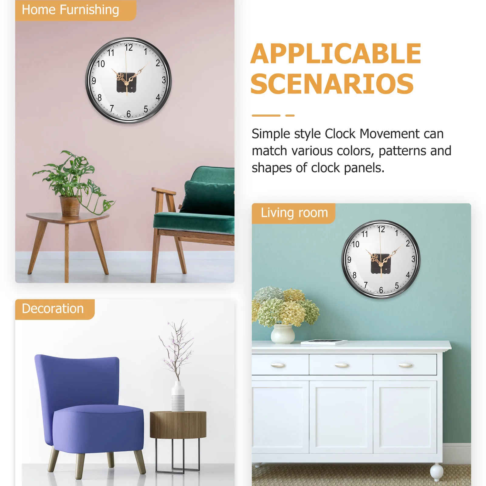 

1 set 1 Set Parts Kit Kits For Do It Yourself Diy Making With Operated Mechanism For Wall Clock Replacement Clock Parts