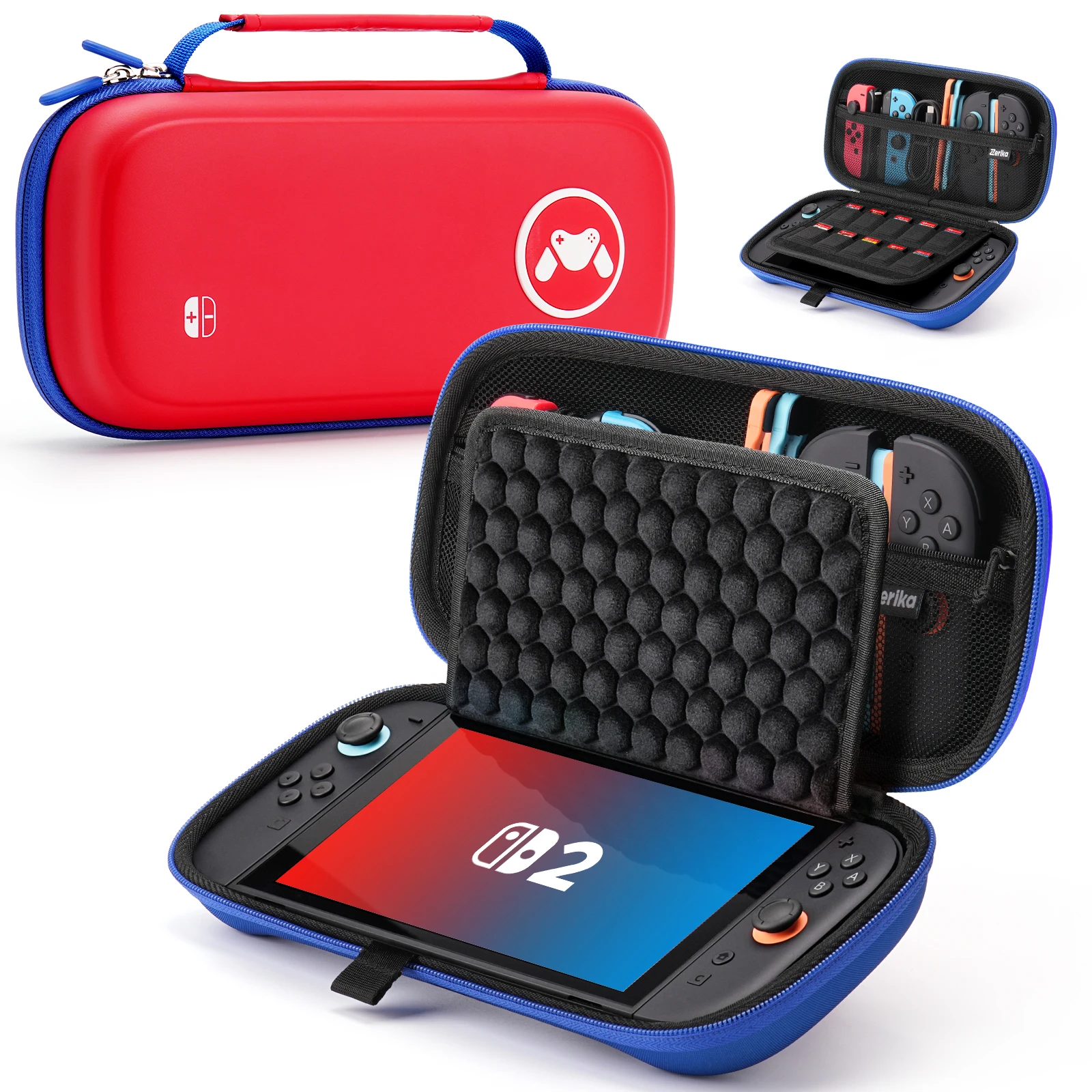 Yinke Tragetasche für Nintendo Switch 2 OLED, kratzfest, wasserdicht, schützende Reisetasche mit 10 Spielkartenfächern. – Detail 10