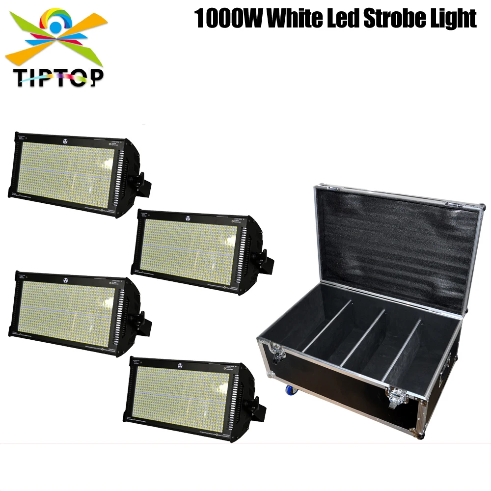 

4in1 Flight Case Packing 4XLOT 1000W Stage Led Strobe Light 800PCS SMD 50-50 COB Led Lamp White Shinning Blinder Special Effect