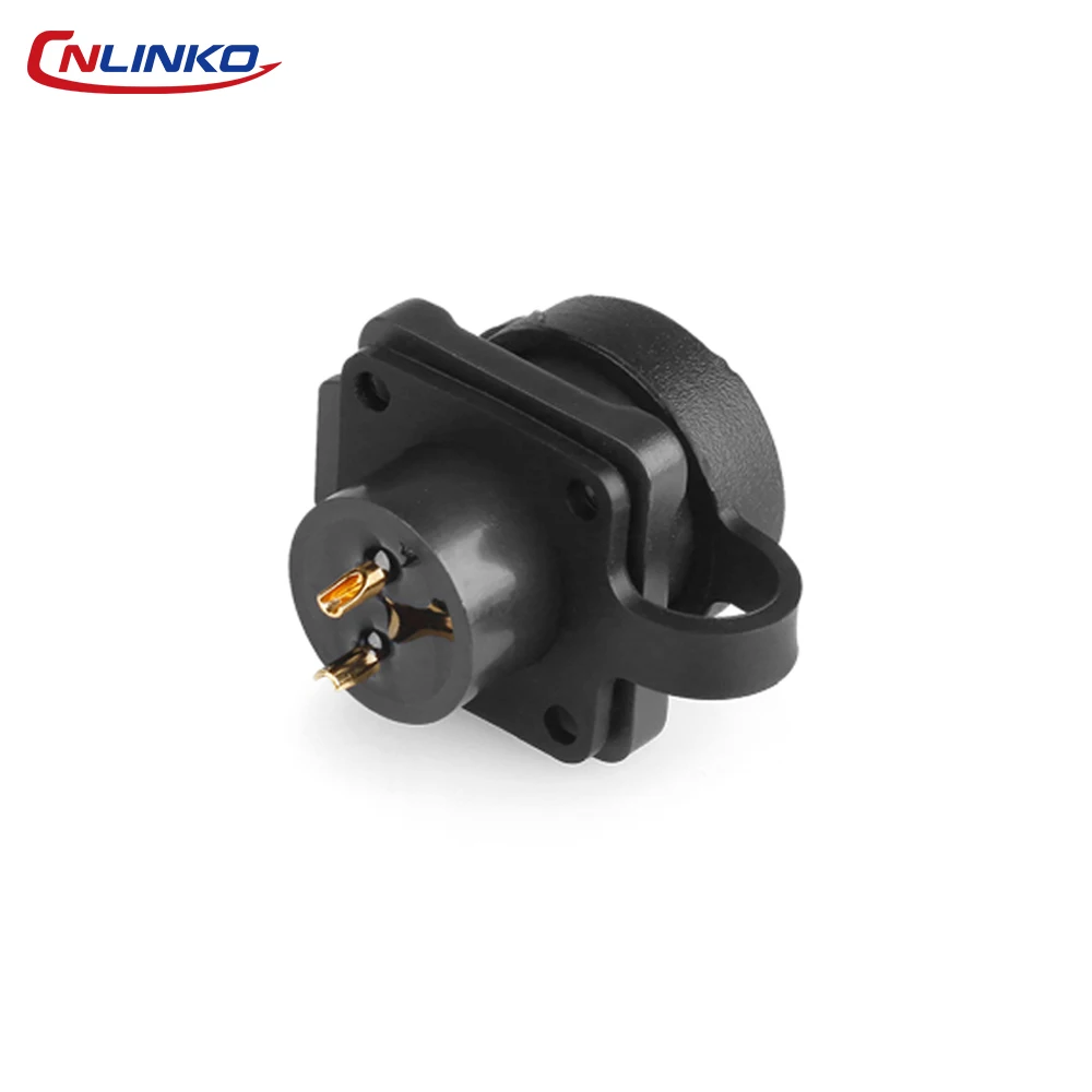 CNLINKO M12 Industrial Panel Mount Connector 5A 125V Waterproof IP68 PBT Solder Type Push-Pull Quick Lock for Outdoor Equipment