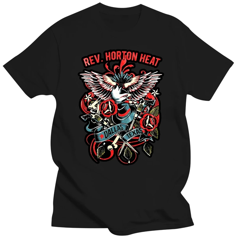 Reverend Horton Heat Men's Eagle Americana T-shirt Black Printed T Shirt Men Cotton T-Shirt New Style Cute Tatoo Lover T-Shirt