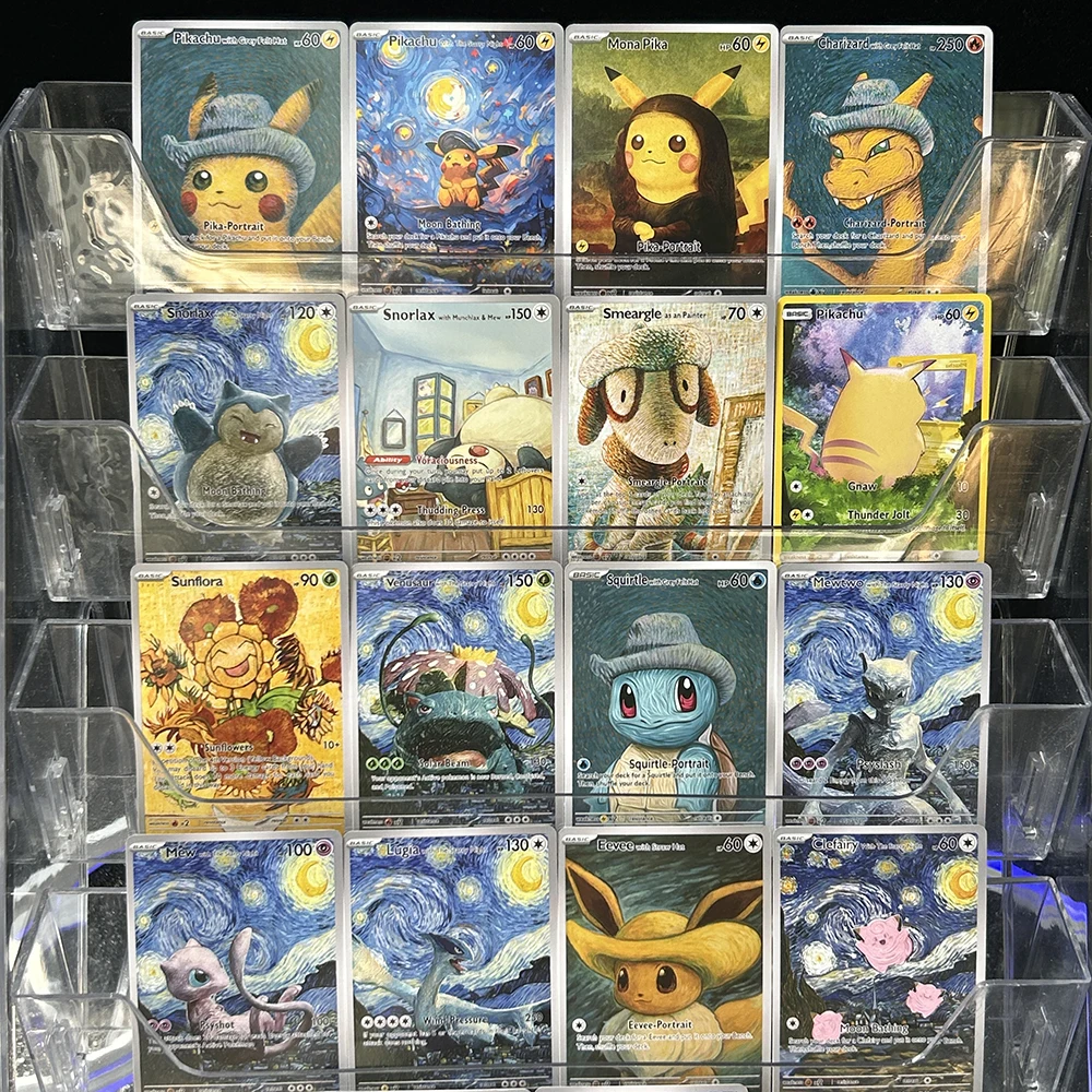DIY PTCG Starry Night Collection Cards Van Gogh Museum Charizard Card PTCG Self Made Cartoon Anime Game Collection Cards Gift