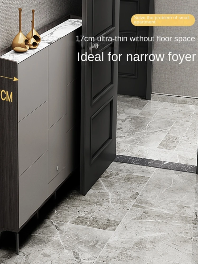 GZ-22  Modern Simple Shoe Cabinet Home Door outside Tilting Entrance Entrance Extremely Narrow Shoe Cabinet Stool