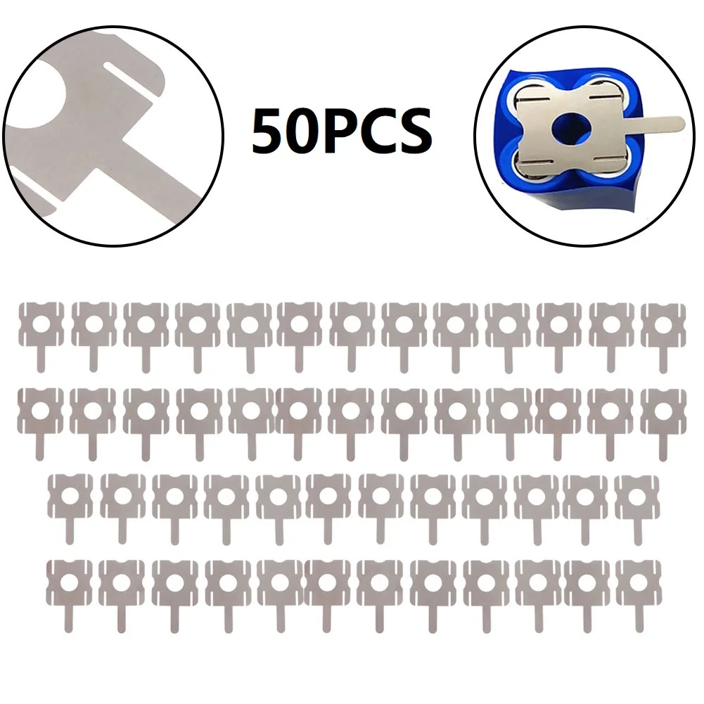 50Pcs U Shape Nickel Sheets For 4S Lithium- Battery Pack Replace Spot Weldable High Purity Nickel Plated Steel Connector Tabs
