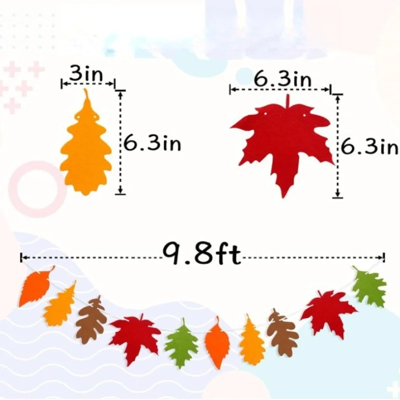 ورأى الخريف مابل ليف إكليل راية الشكر الديكور شنقا زخرفة لمستلزمات حفلة عيد ميلاد