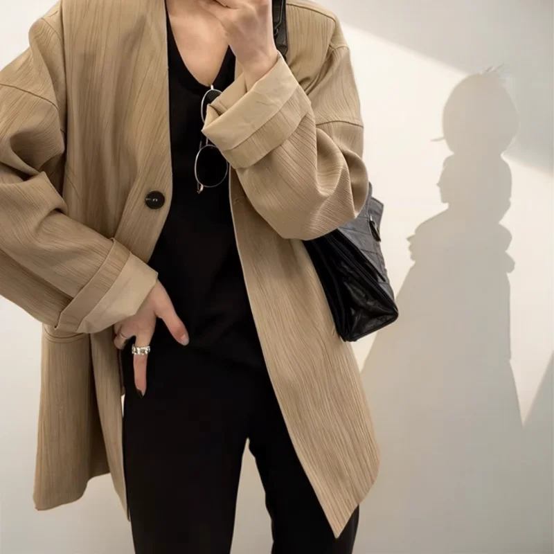 

Blazers Womans Jersey Long School Chinese Mandarin Neck Frog Button Side Split Traditional Orient Ethnic Breathable Outerwears