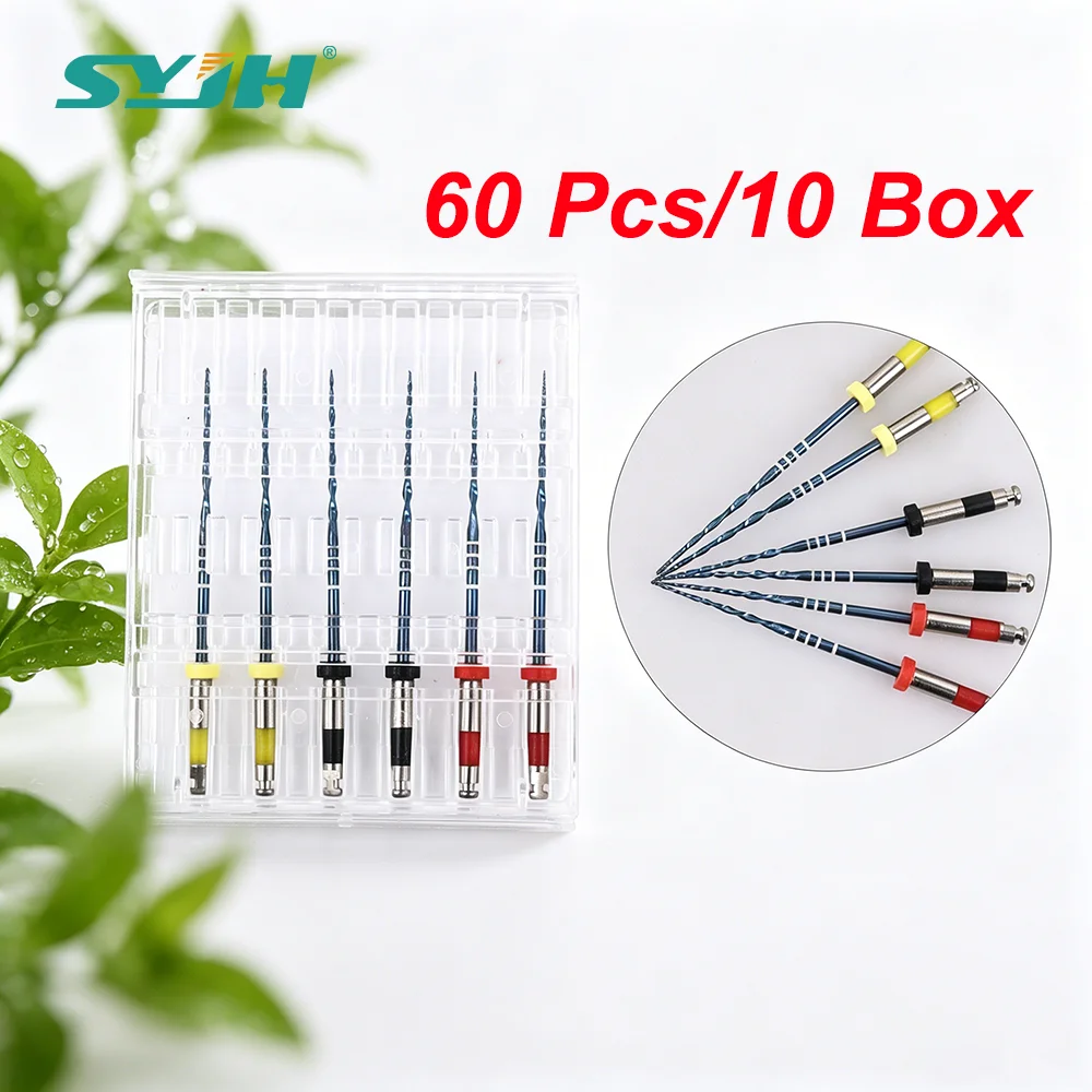 SYJH Dental 60Pcs 21/25/31mm R25/40/50 Reciprocal Blue NiTi Files Heat Activation Only One Files For Dentistry Endodontic Tools