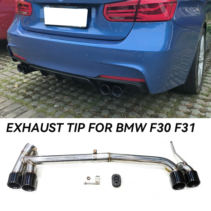 Quad Exhaust Tip For BMW F30 F31 320i 318i 420i 418i M Sport 3 Series Muffler Tip 304 Stainless Steel Tailpipe Car Exhaust Pipe