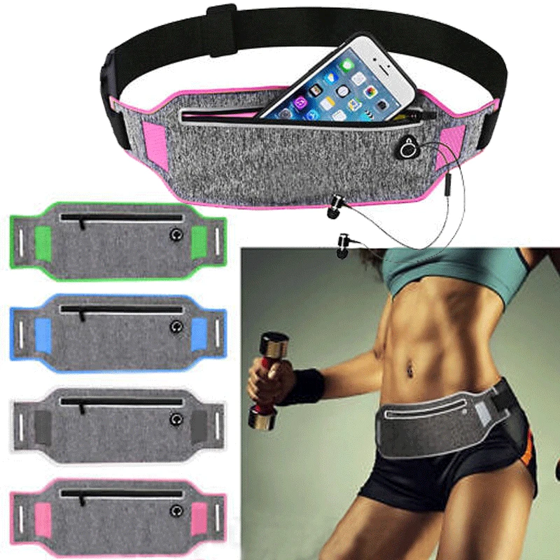 Running Sport Bum Bag Pack Travel Belly Waist Money Belt Zip Hiking Pouch Wallet