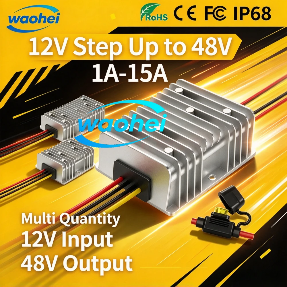 DC 12V Step Up to 48V 1A-15A DC Voltage Converter Regulator Reducer for Light Power Supply Transformer Volt CE Waterproof Module