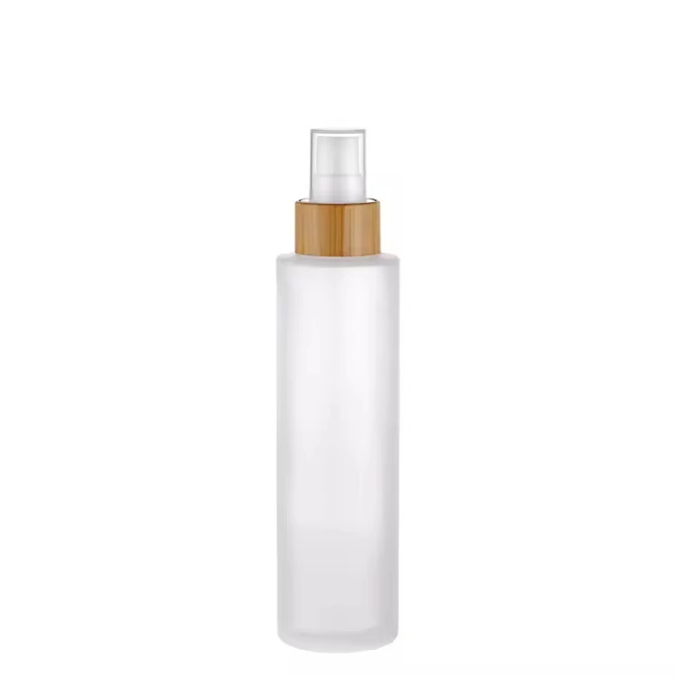 Sprzedaż Domowa Szklana Butelka na Wodę Bambusowa Zakrętka Wielokrotnego Użytku Makijaż Kosmetyki Toniki do Twarzy Opakowania Szampon Balsam Przezroczysty Pojemnik