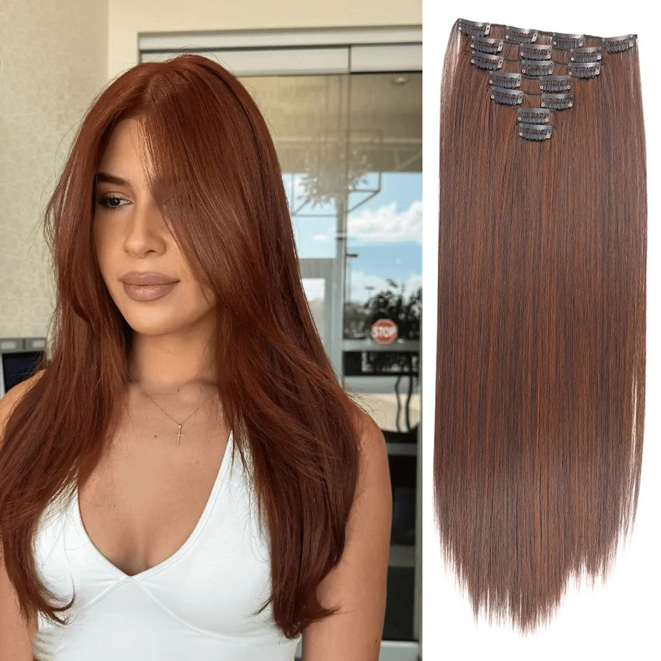 Synthetic 7 Pieces Clip-In Hair Extensions Set
