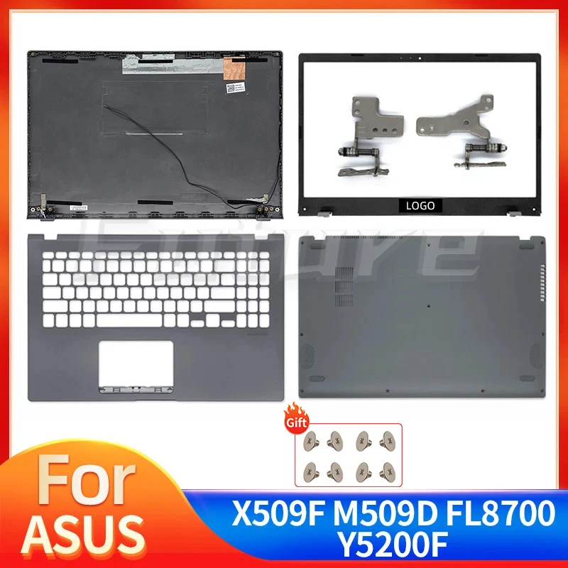 New Laptop Case For ASUS X509 FL8700 FL8600 Y5100 Y5200F LCD Back Cover Front Bezel Palmrest Upper Case Bottom Cover Hinges Gray