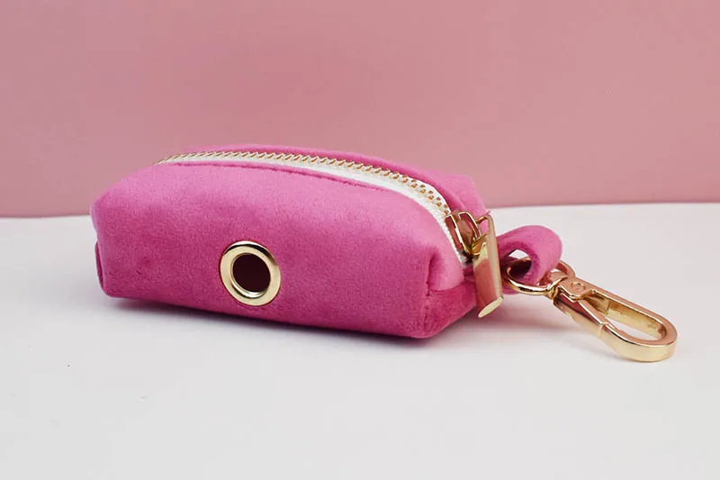 Rosarotes Samt-Hundehalsband und Leinen-Set für Hunde, individuell graviertes Namensschild, Heimtierbedarf, Hundeleine, Velvet23 – Detail 7