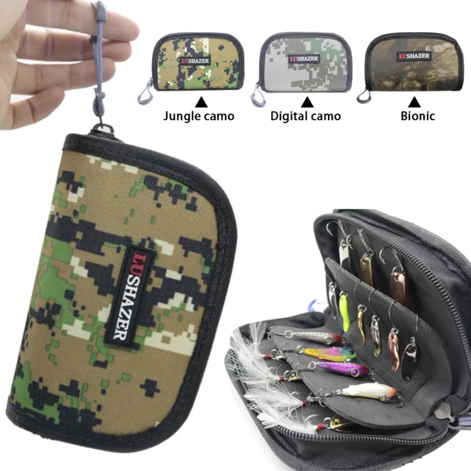 

Portabale Fishing Lure Spoon Nylon Spinner Metal VIB Sequin Bait Hard Shell Carrying Case Fish Tackle Pesca