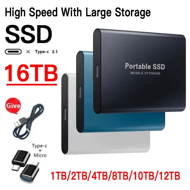 Disco rigido esterno SSD portatile interfaccia USB 3.0 da 1TB disco rigido a stato solido SSD originale ad alta velocità per archiviazione Laptop/Desktop