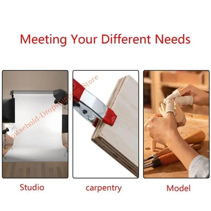 85AD 10Pcs Metal Spring Clamps 2 Inch Plastic Handle Clip Spring Clamps Soft Plastic Tips Grip Woodworking Grip Powerful Tool