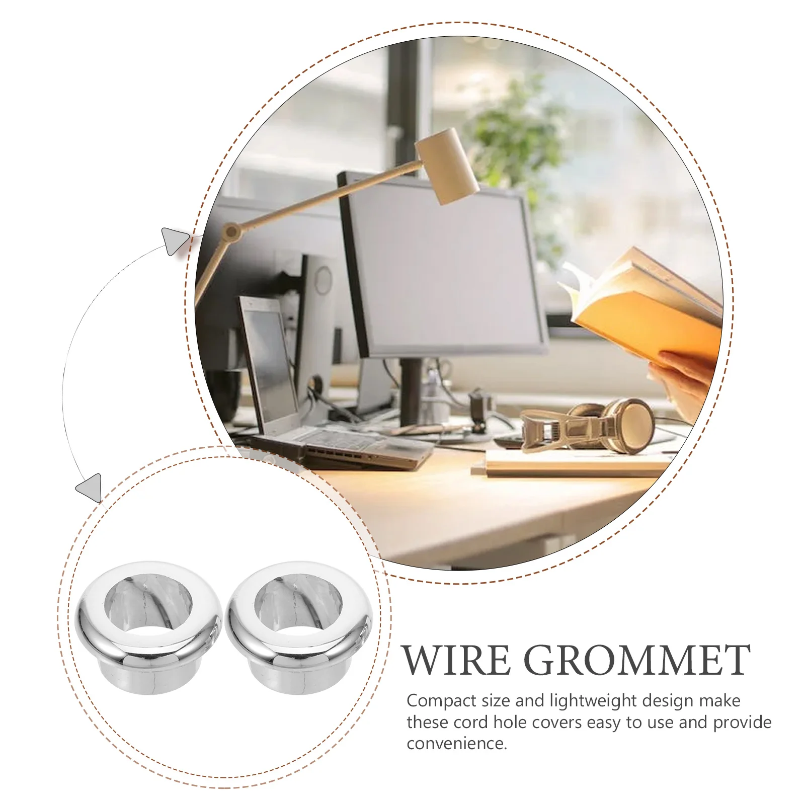 2 stks Kabeldoorvoer Bureau Draad Organisator Gat Cover Snoerbeheer Voor Computer Tafel Desktop Kabel Bescherming Draaddoorvoertules