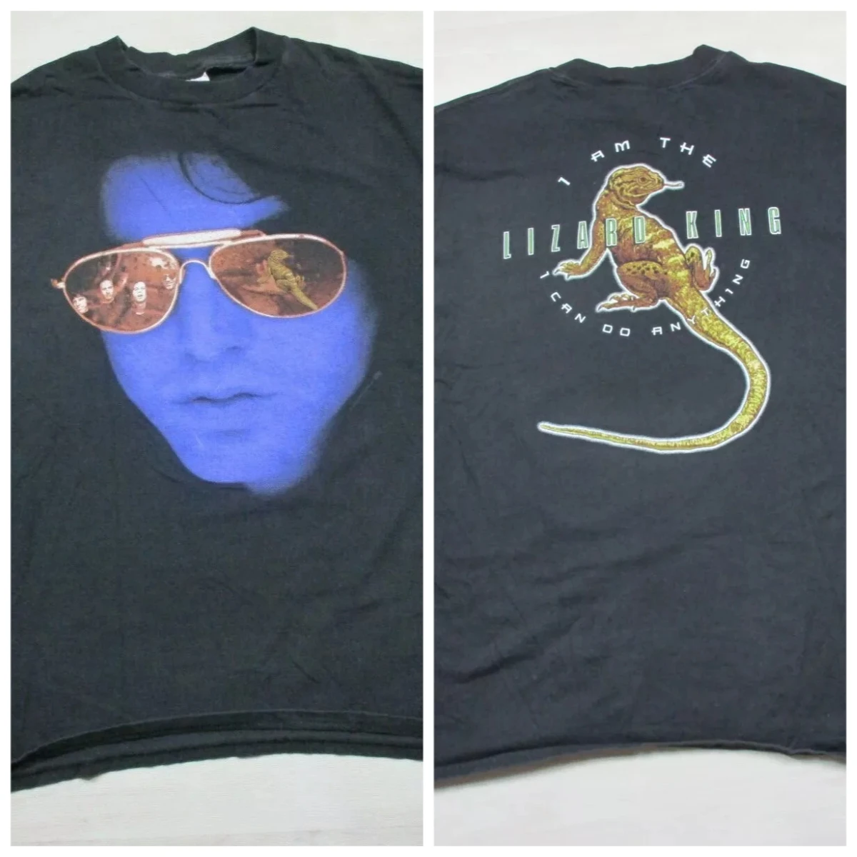 

Vintage 90s Jim Morrison The Lizard King Doors Concert Tour Blue Face Tee American Tshirt Men Street Short-sleeved Women Cotton