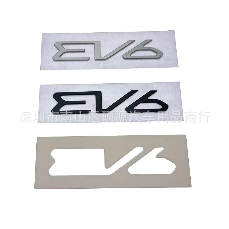 

Suitable for Kia EV6 logo, new aluminum alloy labeling, modified English trunk nameplate, car sticker emblem