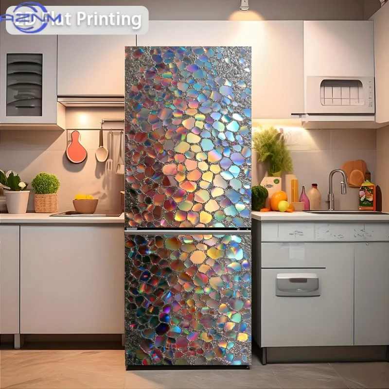 [Printing] Refrigerator Sticker [60×180 Cm] Dazzling Glazed Light Wall Sticker Decoration Wallpaper Self-Adhesive Self-Adhesiv