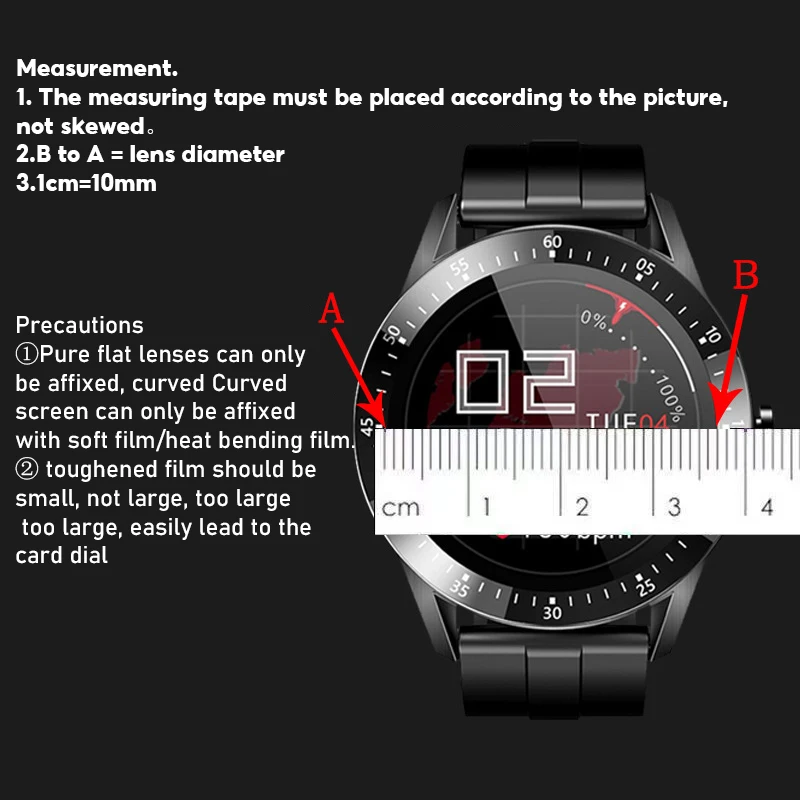 2Pcs Universal Round Tempered Glass Protective Film Screen Protector Cover For Armani Moto Xiaomi Smart Watch 26-34mm 27mm 46mm