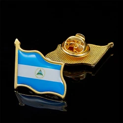 The Republic of Nicaragua Gold Plated Flag Lapel Pin Metal Badges for Backpacks Brooch Jewelry Collectible