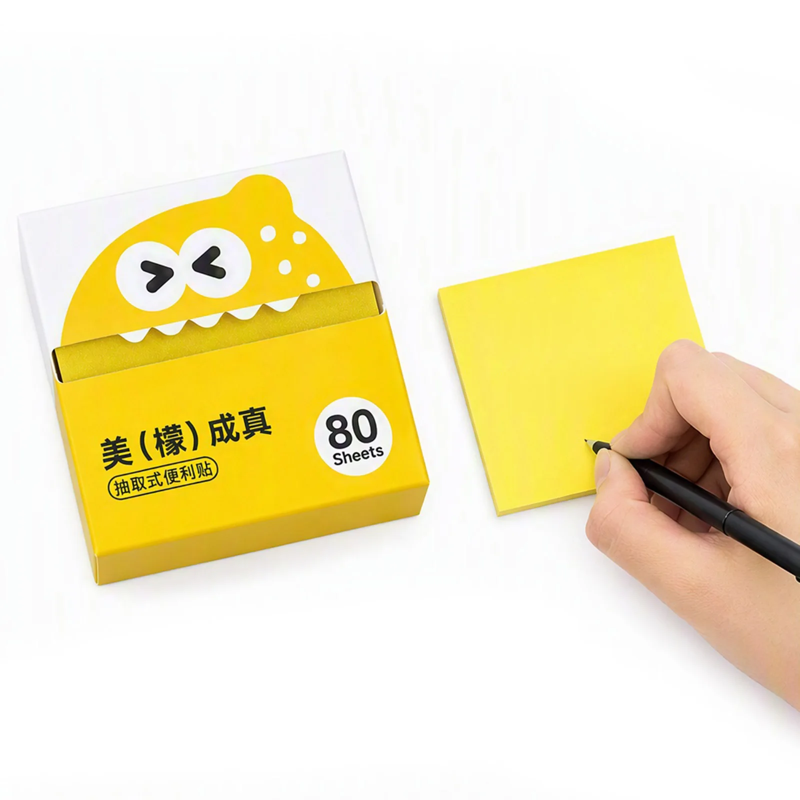 Pearlescent Pull-Out Sticky Notes 80 Sheets Cute Strawberry Semi-Transparent Memo Pads Self-Stick Notes for Students